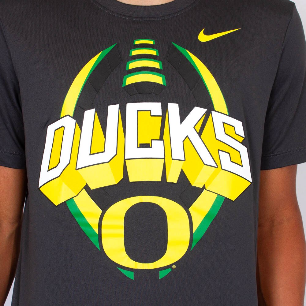 Classic Oregon O, Nike, Grey, Crew Neck, Performance/Dri-FIT, Men, Football, Legend, Arched Ducks, T-Shirt, 886730